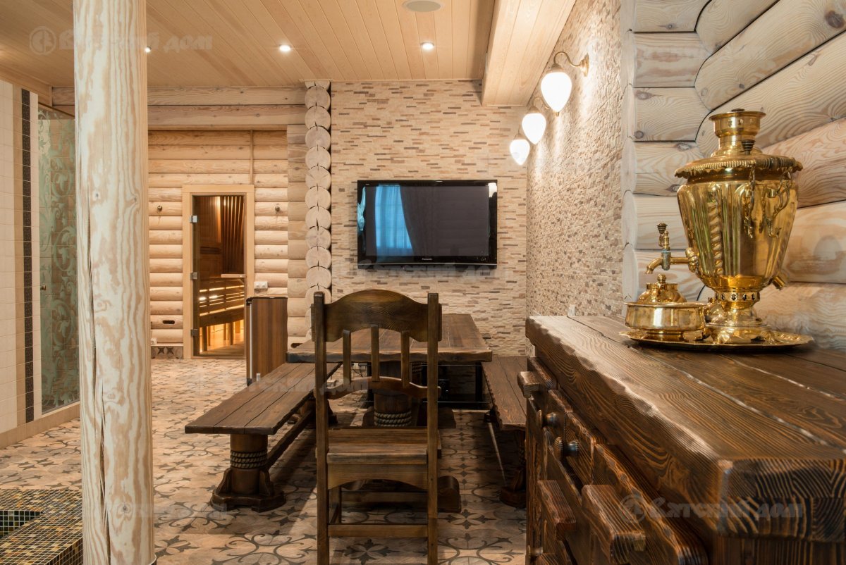 Отделка зоны отдыха в бане