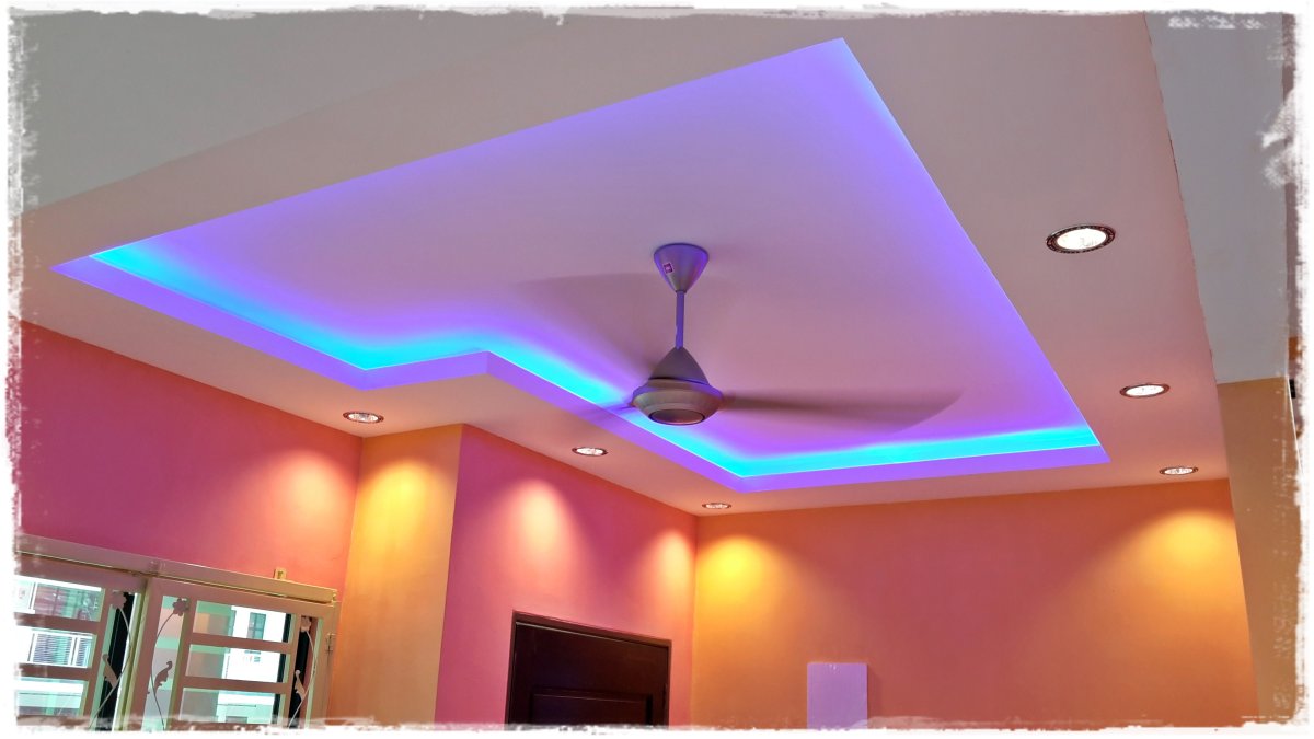 Потолки из гипрока с подсветкой