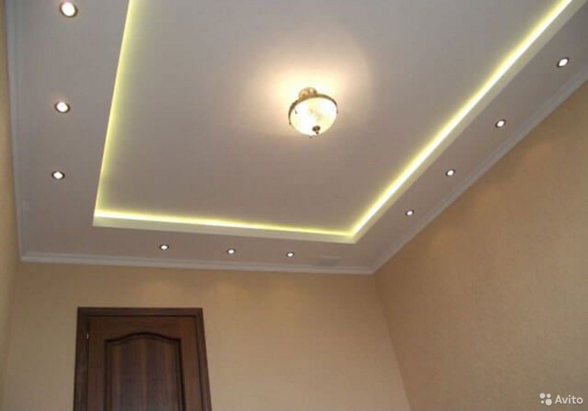 Потолки из гипрока с подсветкой
