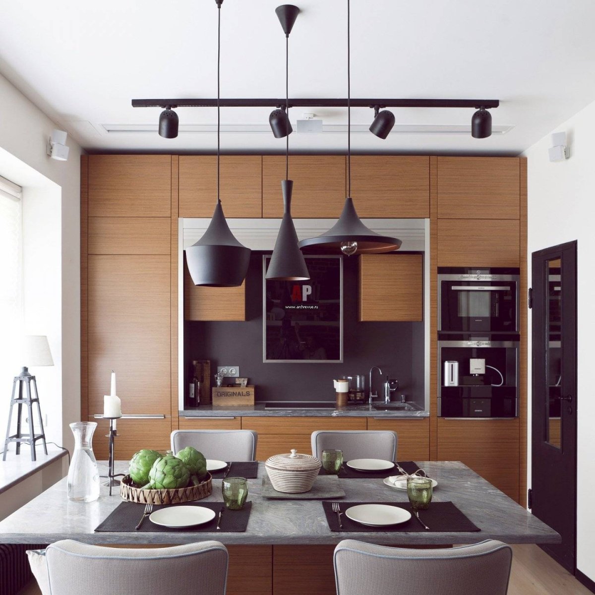 Современное освещение на кухне