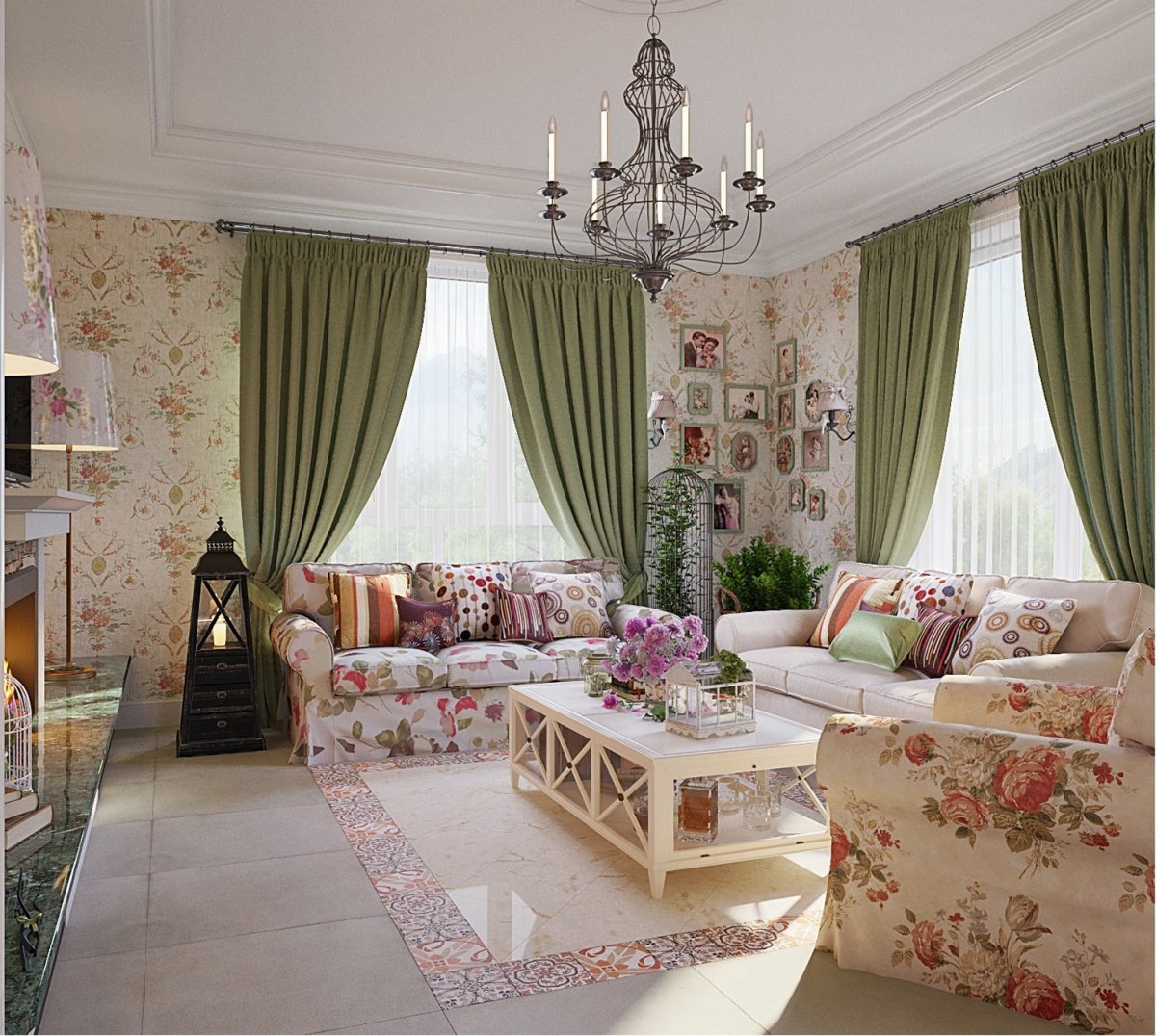 Интерьер в стиле Прованс гостиная