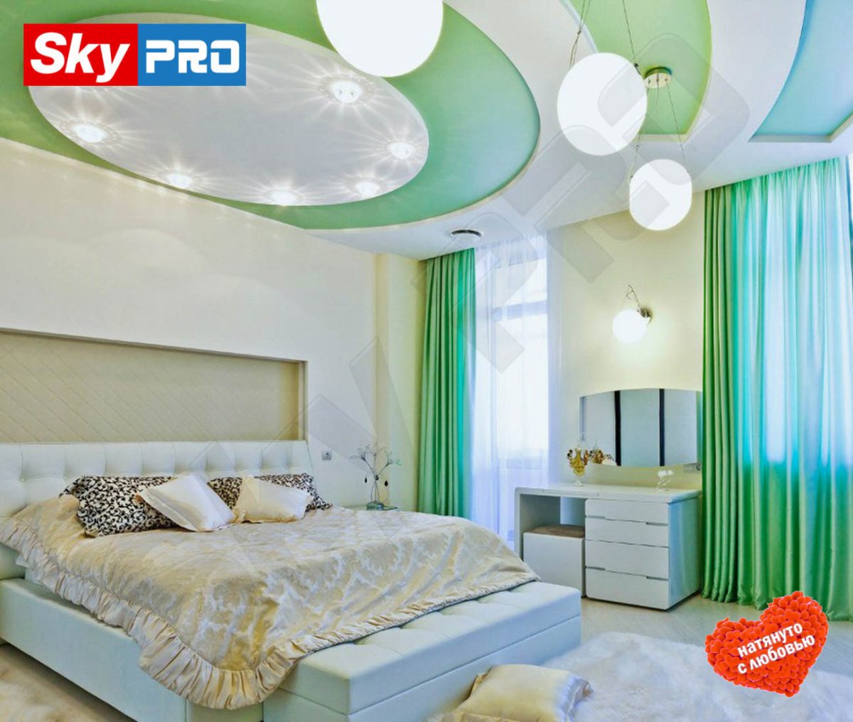 Интерьер спальни с круглой кроватью