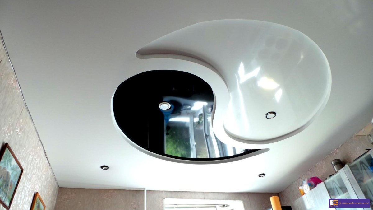 Натяжной потолок двухуровневый- Инь - Янь