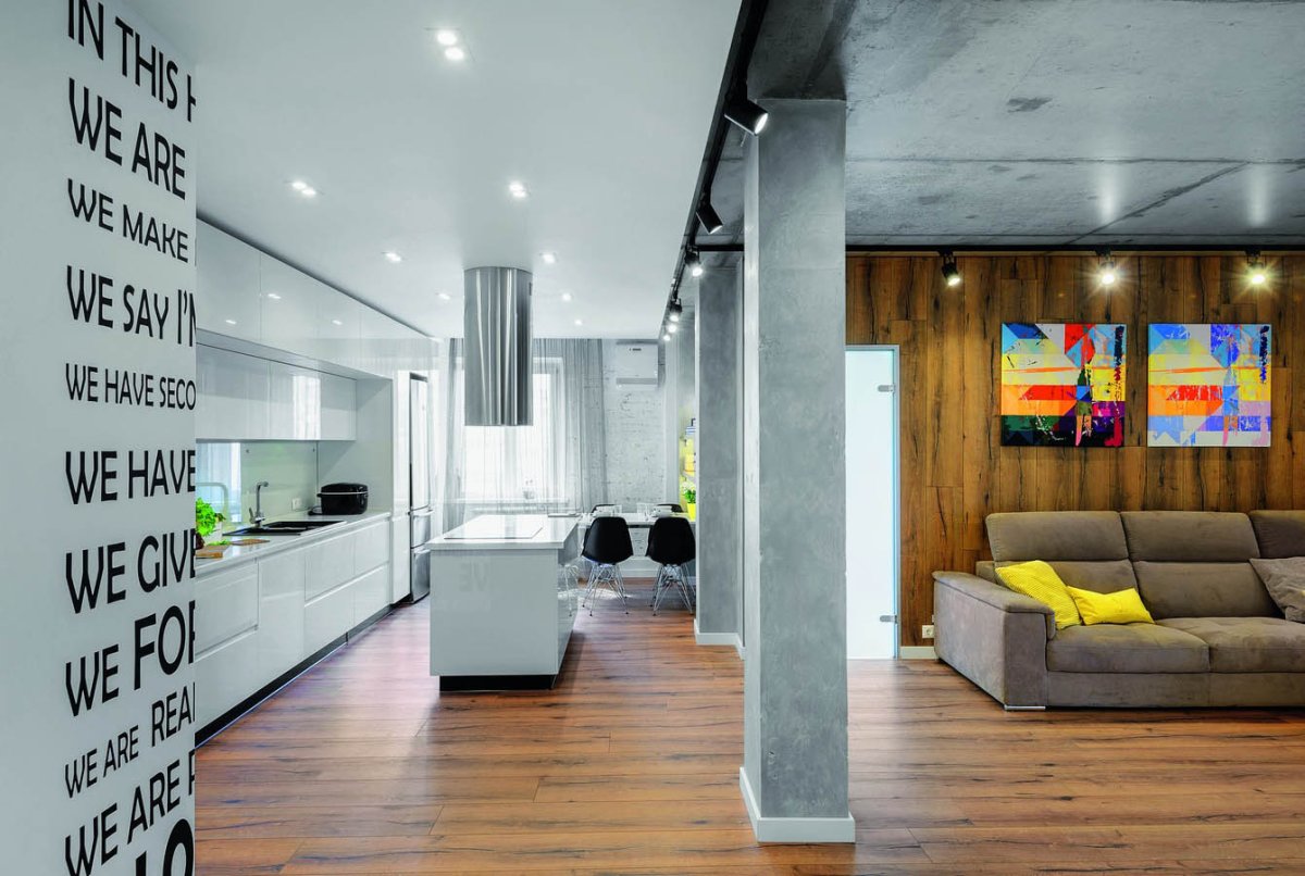 Необычные колонны в интерьере