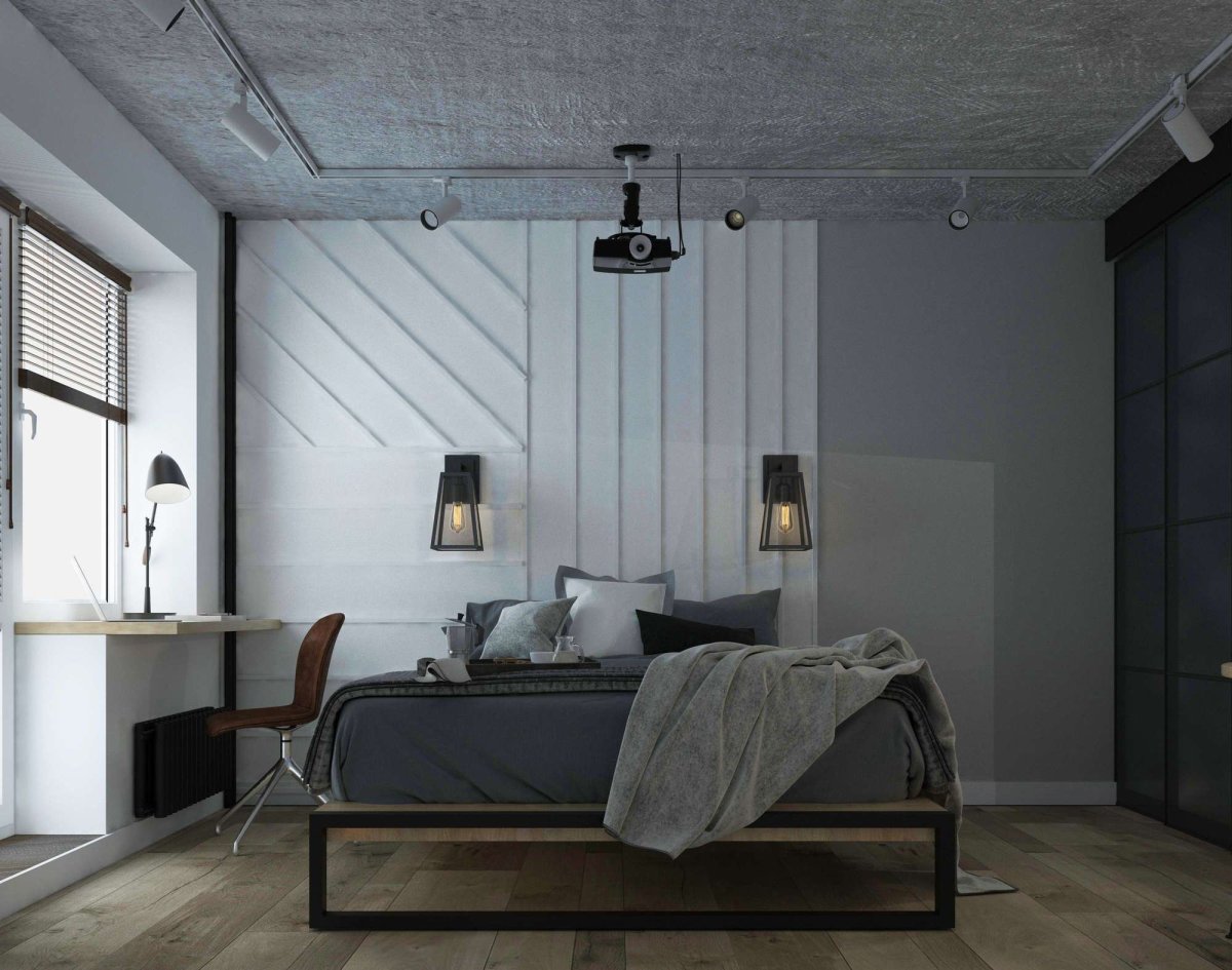 Окрашенный бетонный потолок