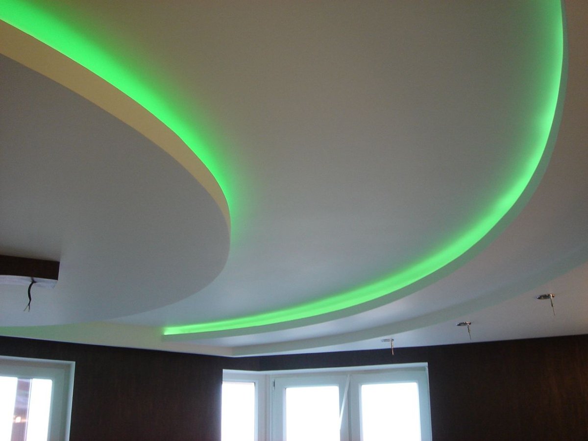 Светодиодный потолок из гипсокартона