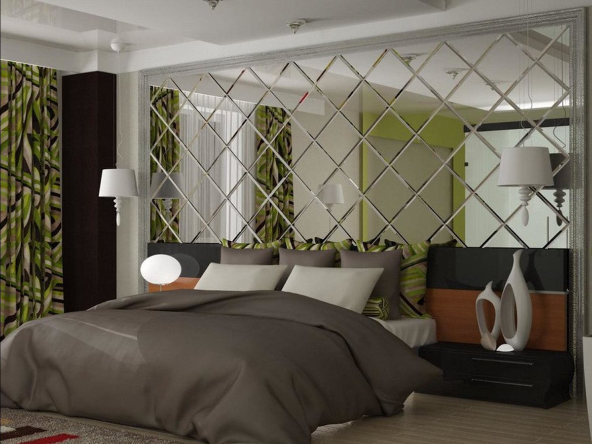 Зеркальная графитовая плитка «сота» с фацетом 10 мм, 200х173 мм