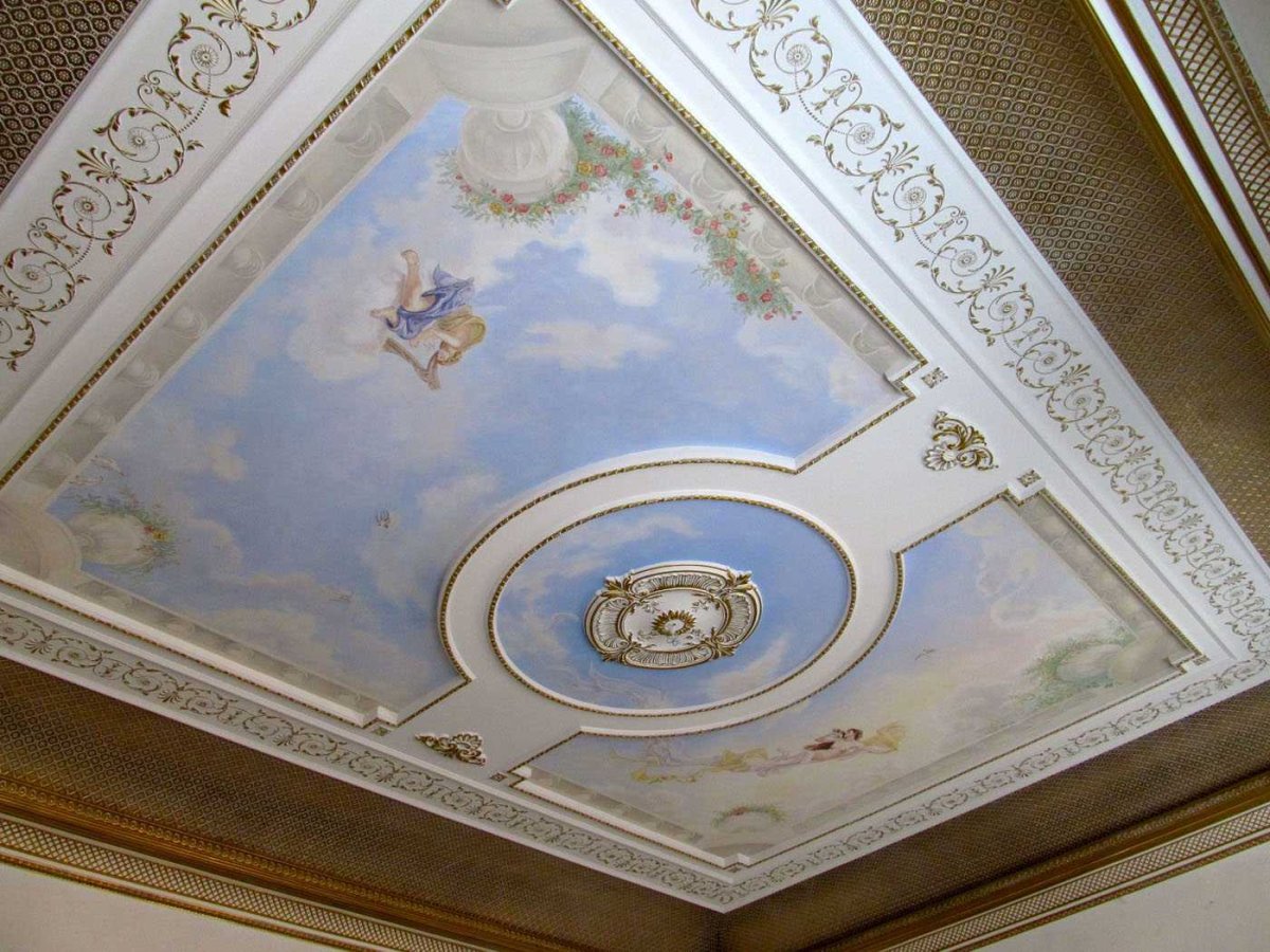 Узоры на потолке из пенопласта