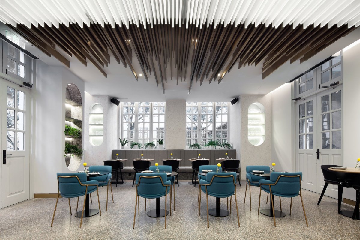 Современный интерьер кафе столовой