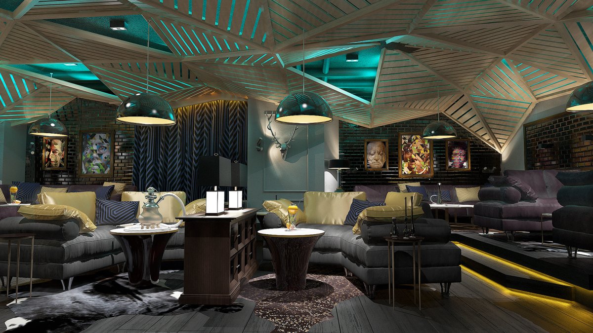 Интерьер кальянной в стиле Модерн