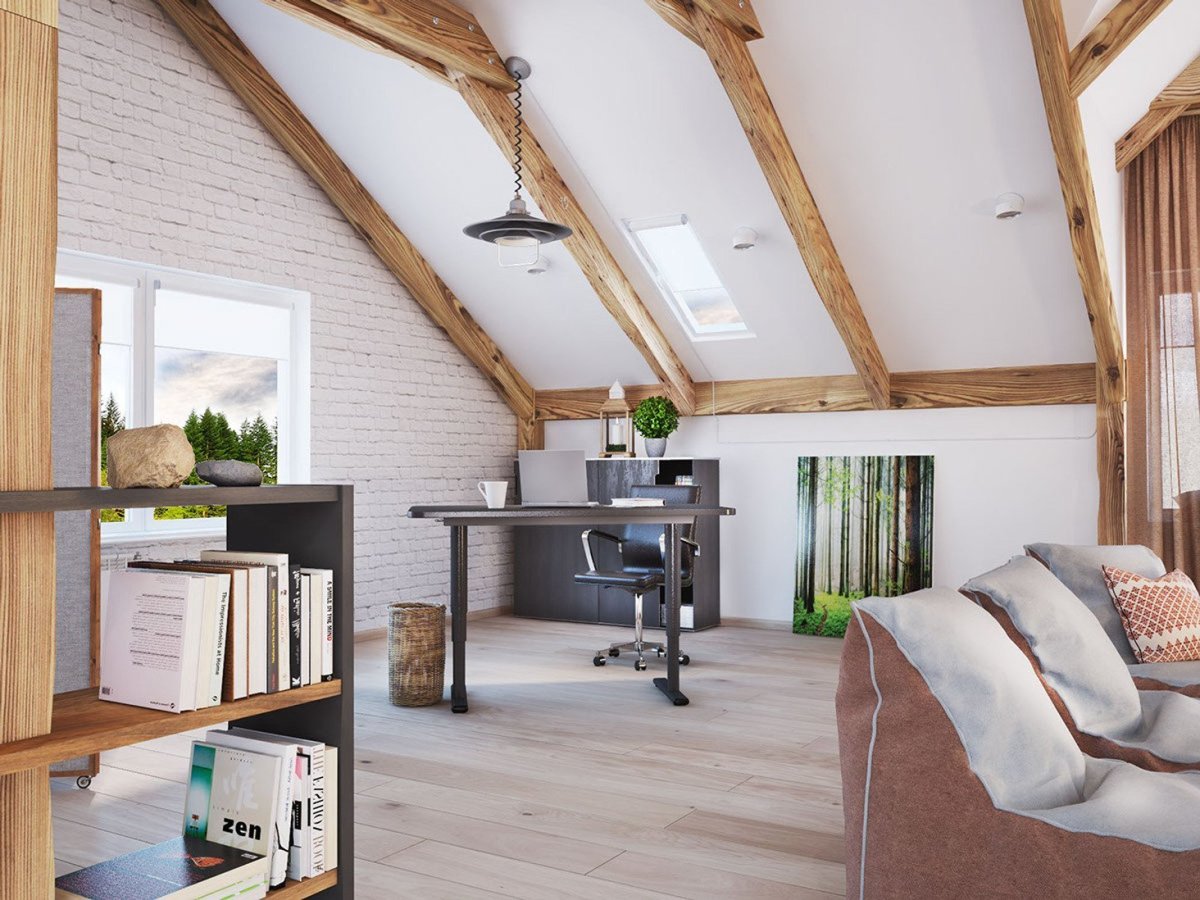 Мансарда под односкатной крышей