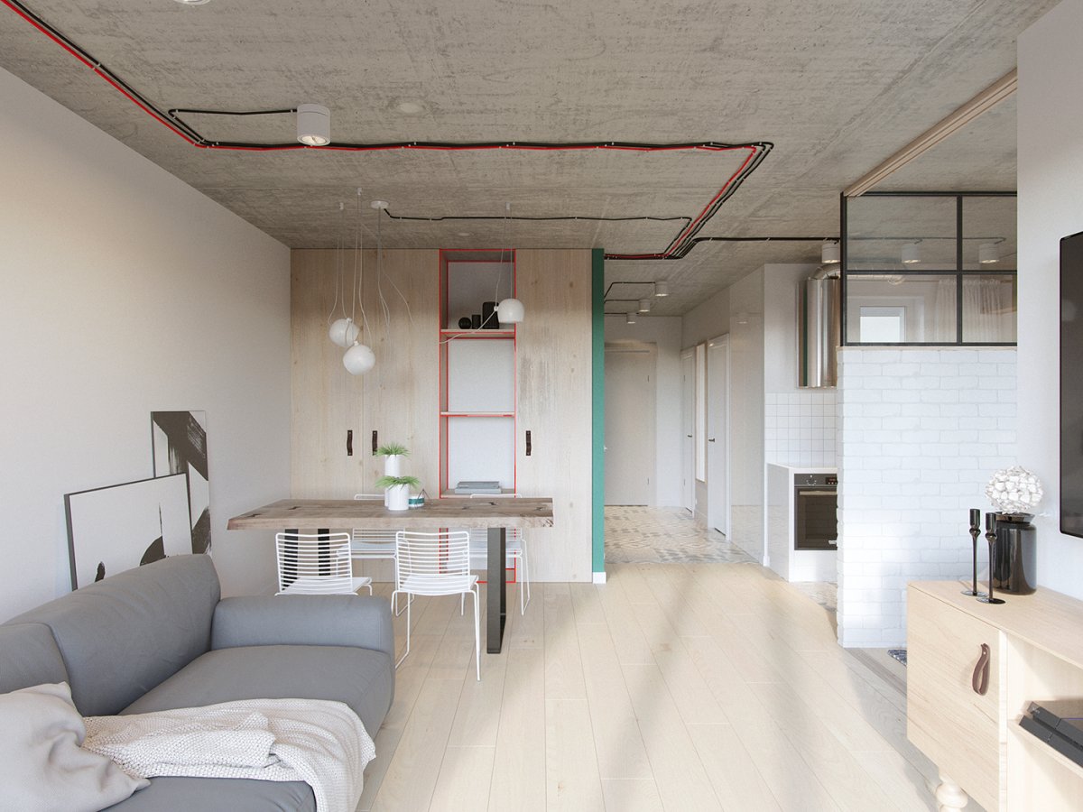 Проводка на бетонном потолке