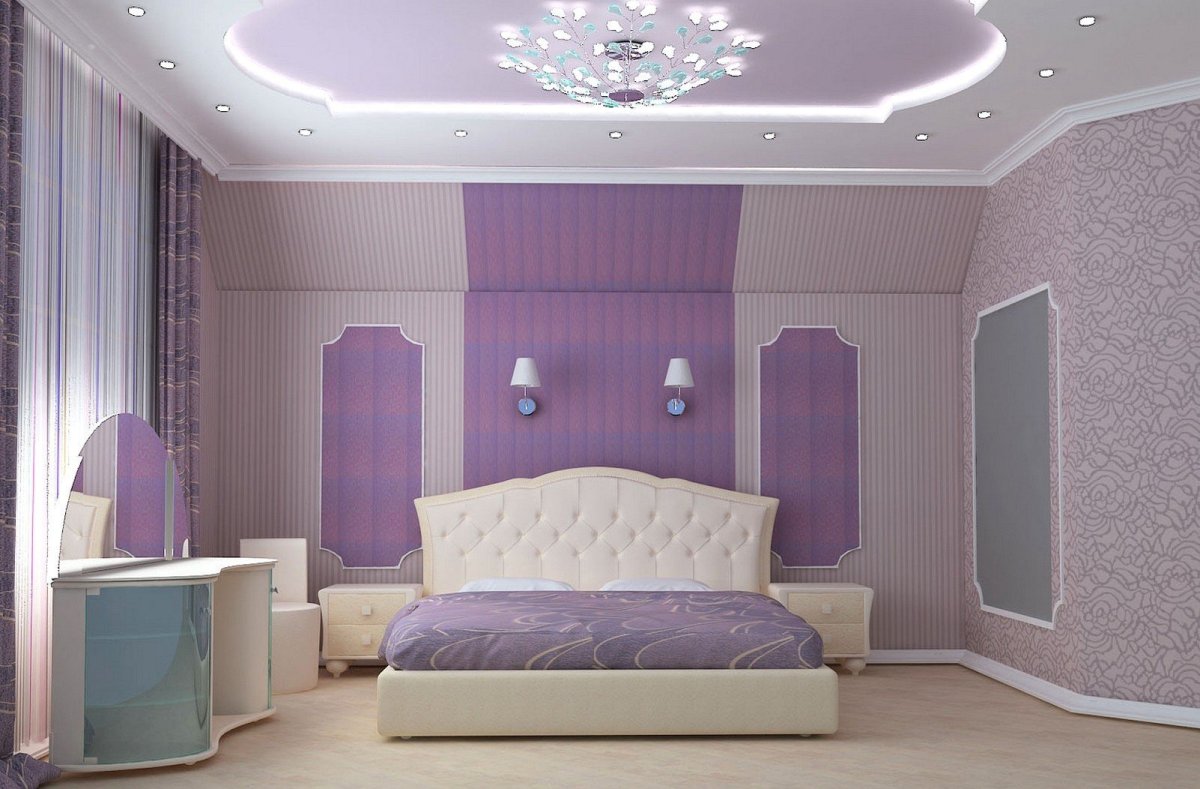 Спальня в фиолетовых тонах