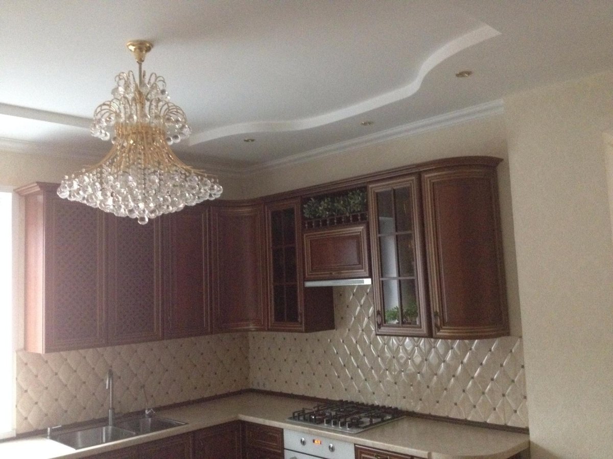 Потолки из гипсокартона для кухни 9м2