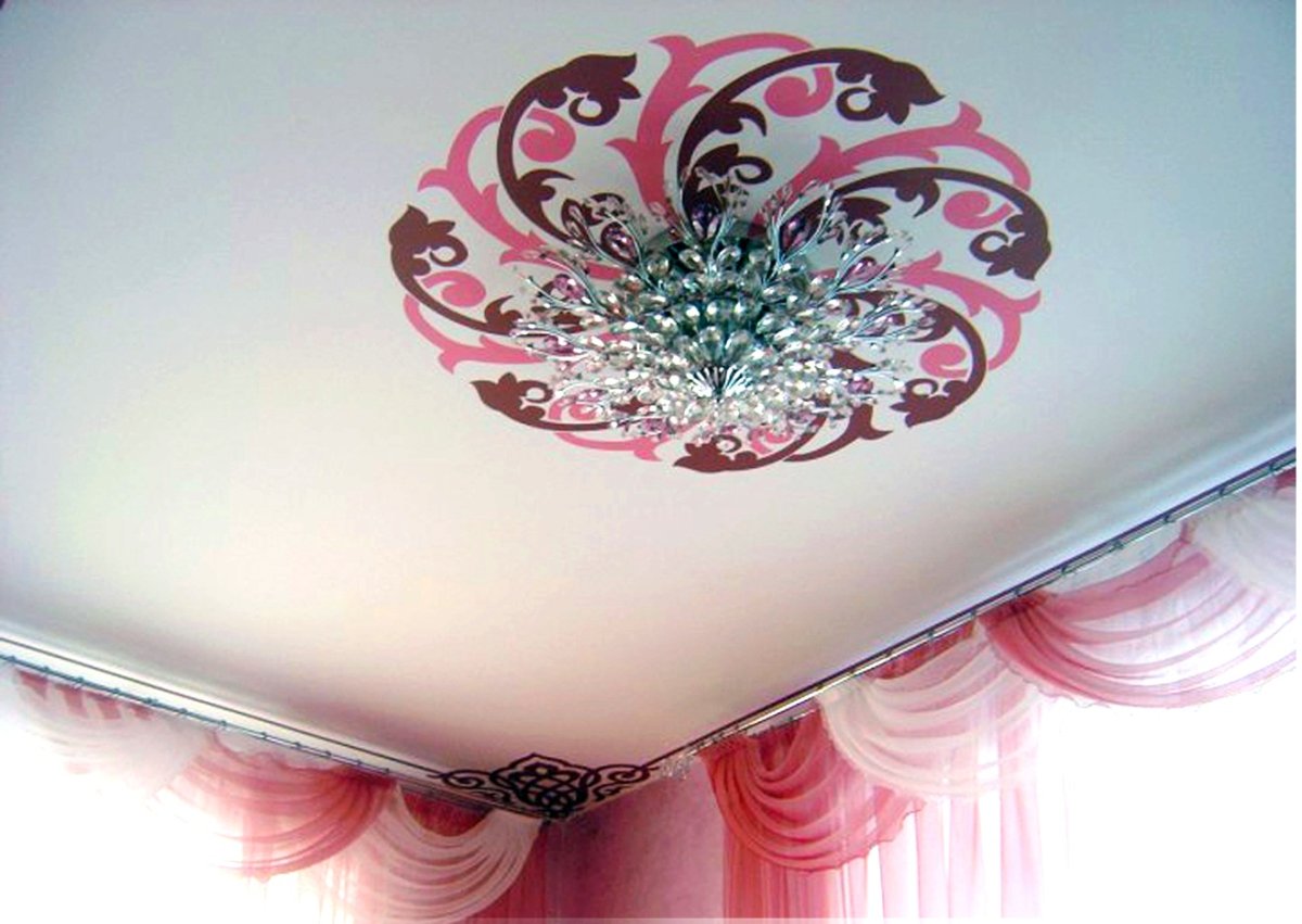 Натяжные потолки матовые с рисунком