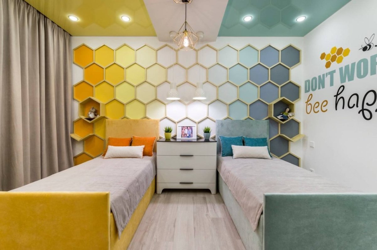 Соты в интерьере детской