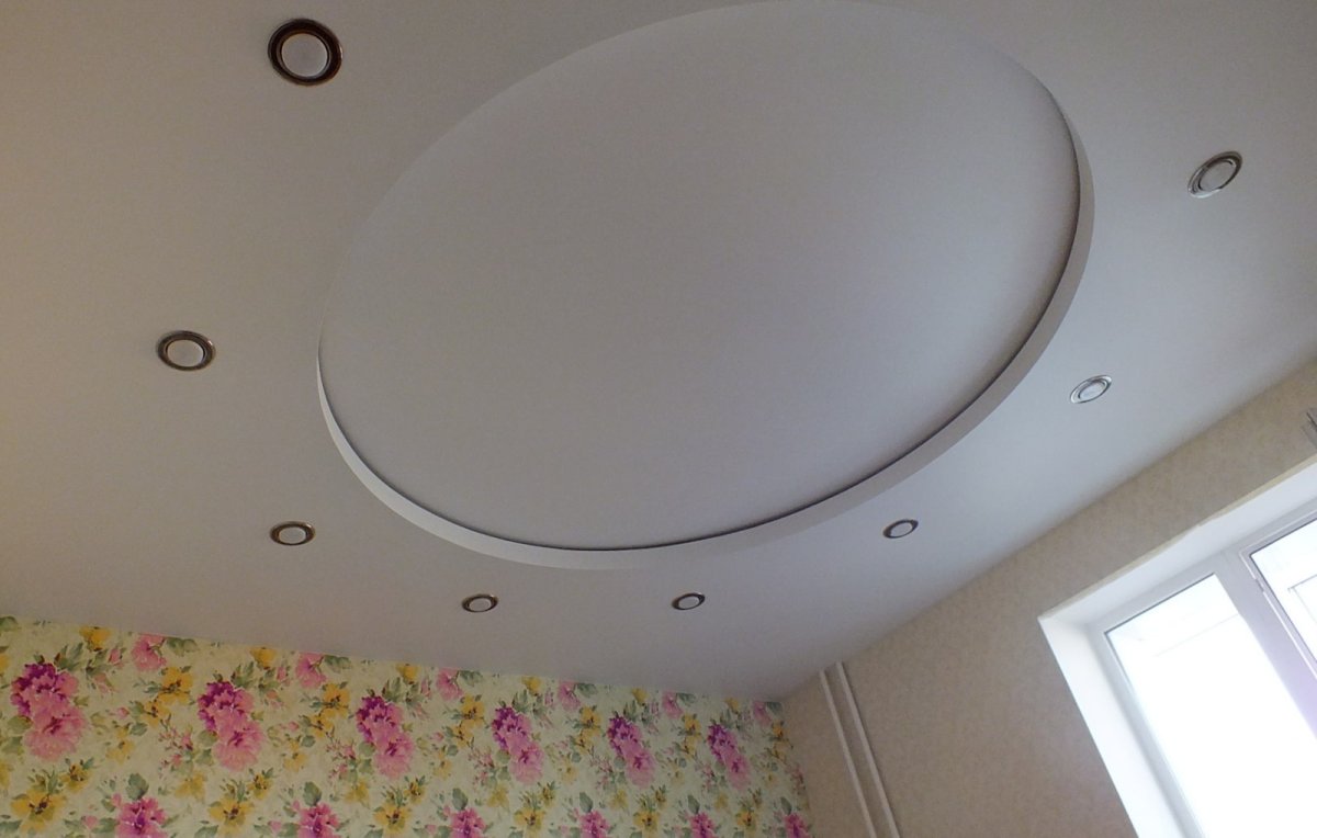 Двухуровневый круглый потолок