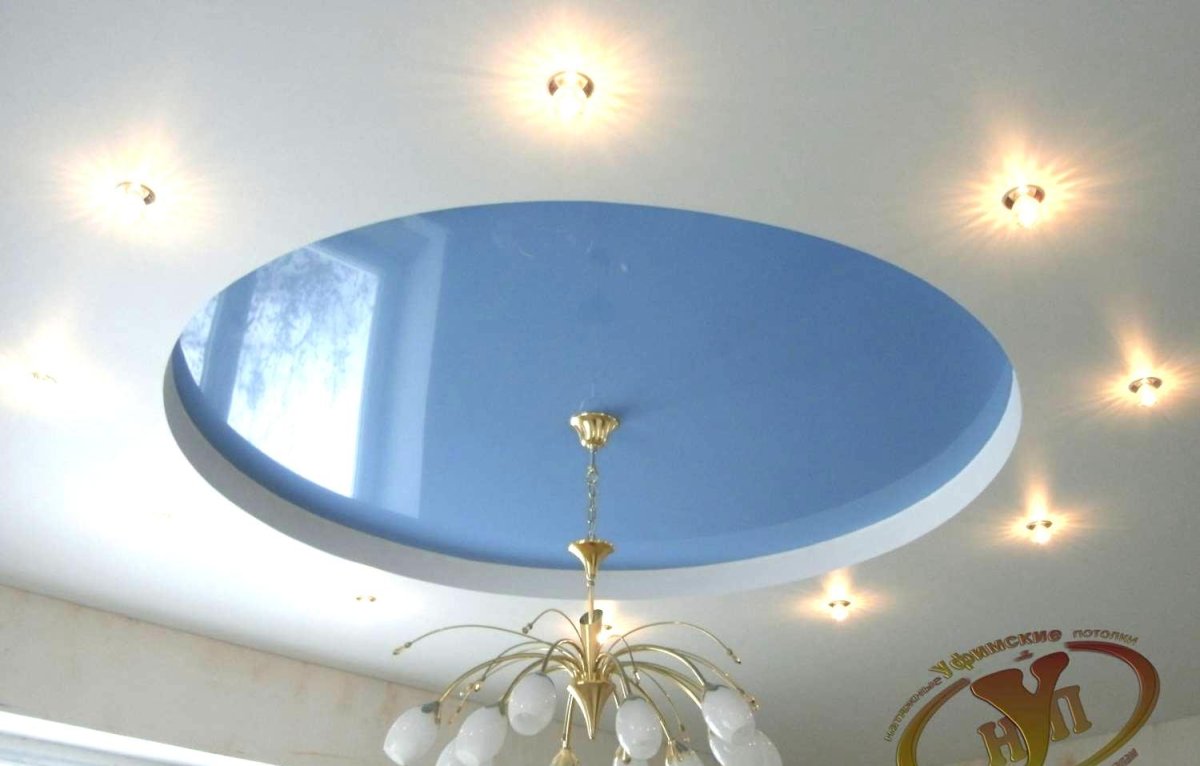 Круг из гипсокартона на потолке