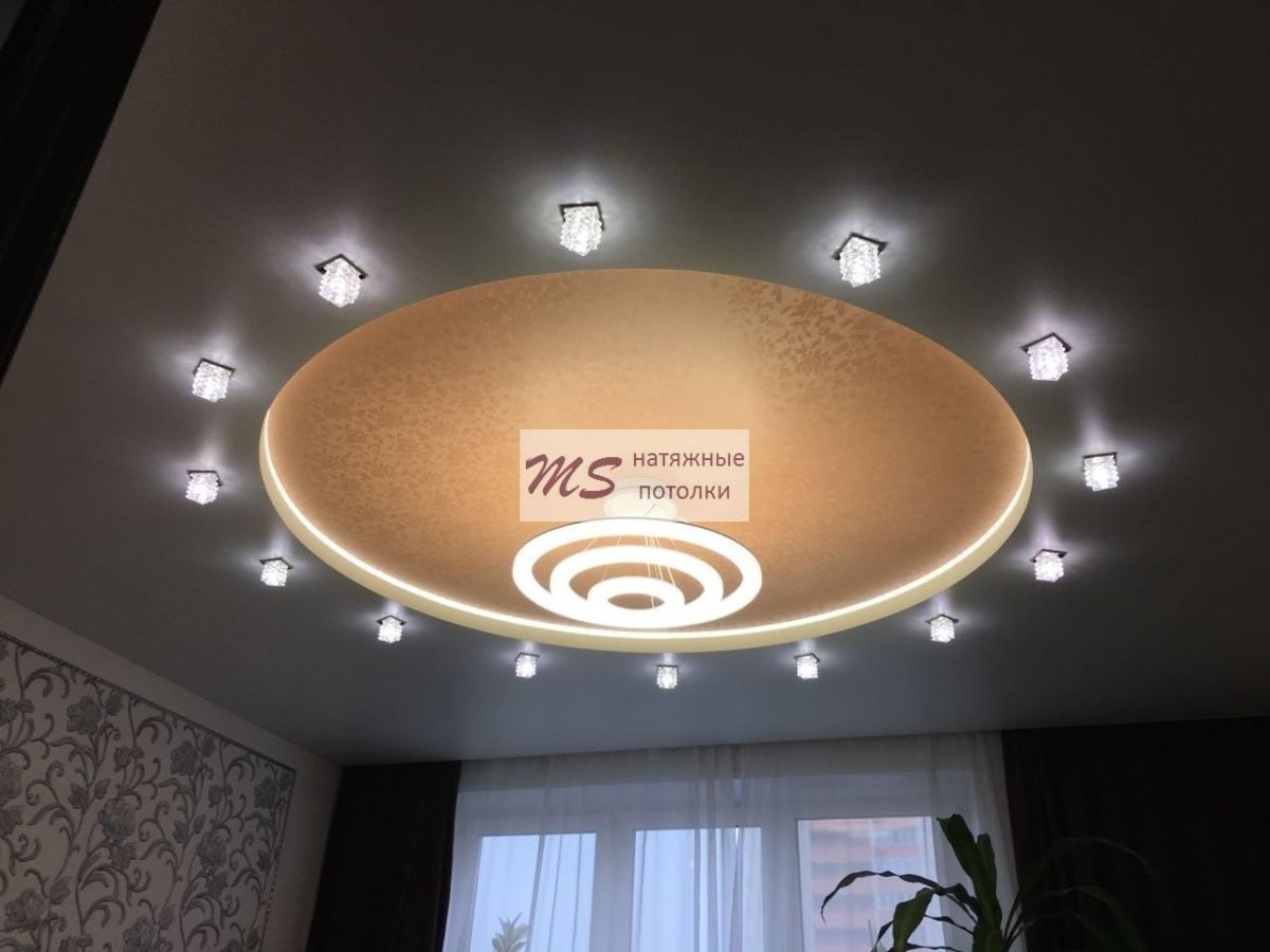 Двухуровневый круглый потолок