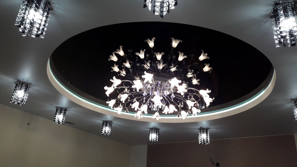 Двухуровневый круглый потолок