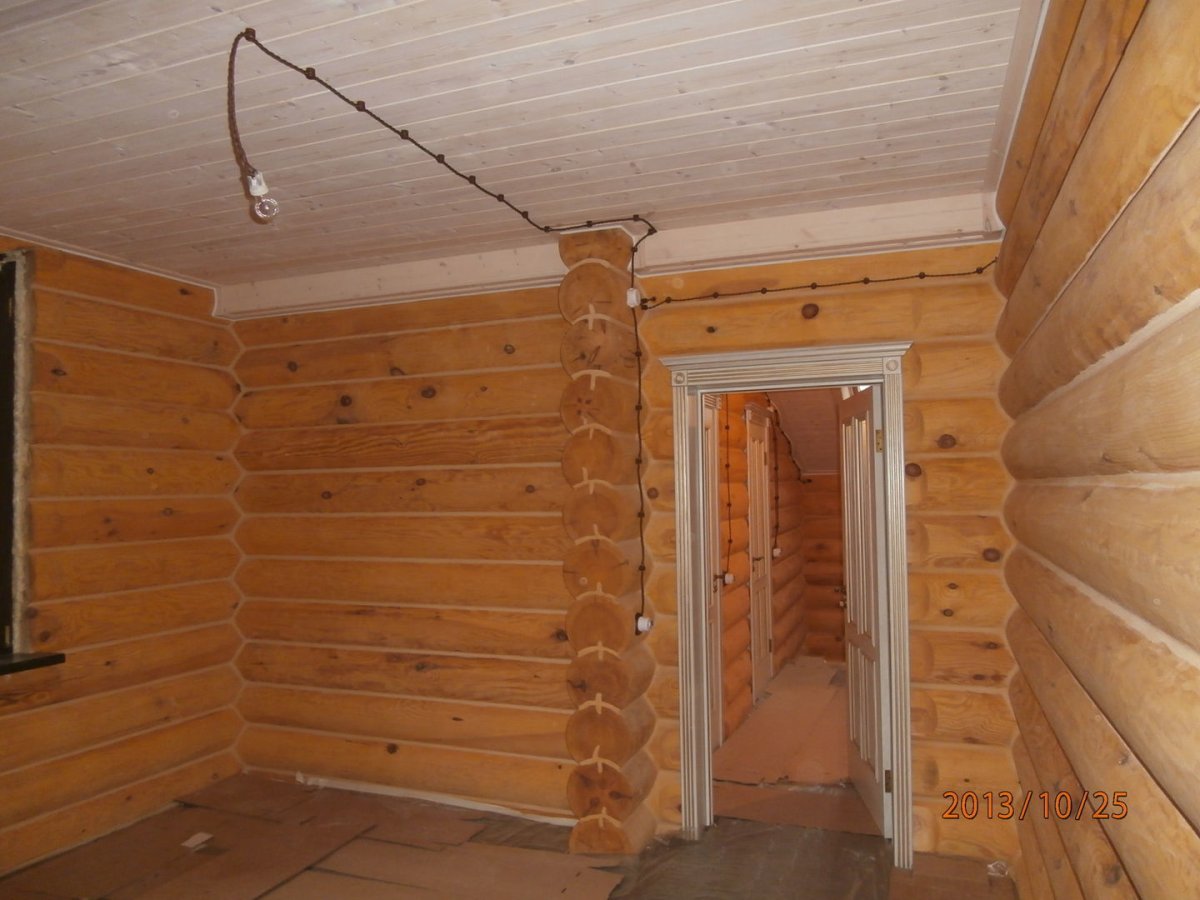 Электропроводка в деревянной бане