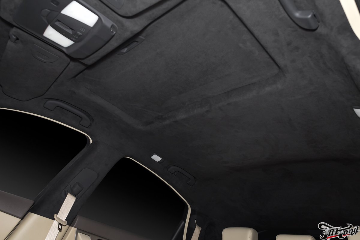 Потолок алькантара чёрная камри50