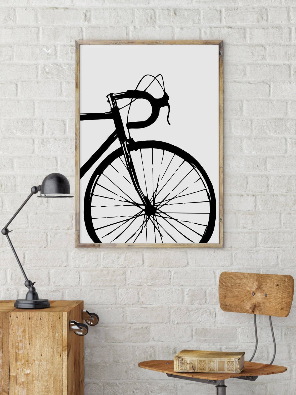 Велосипед Постер черно белый