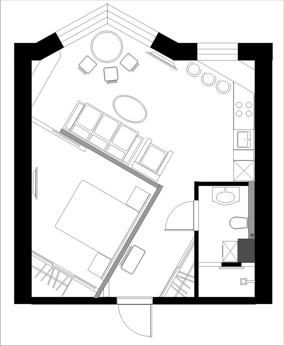 дизайн перепланировка однокомнатной квартиры в двухкомнатную