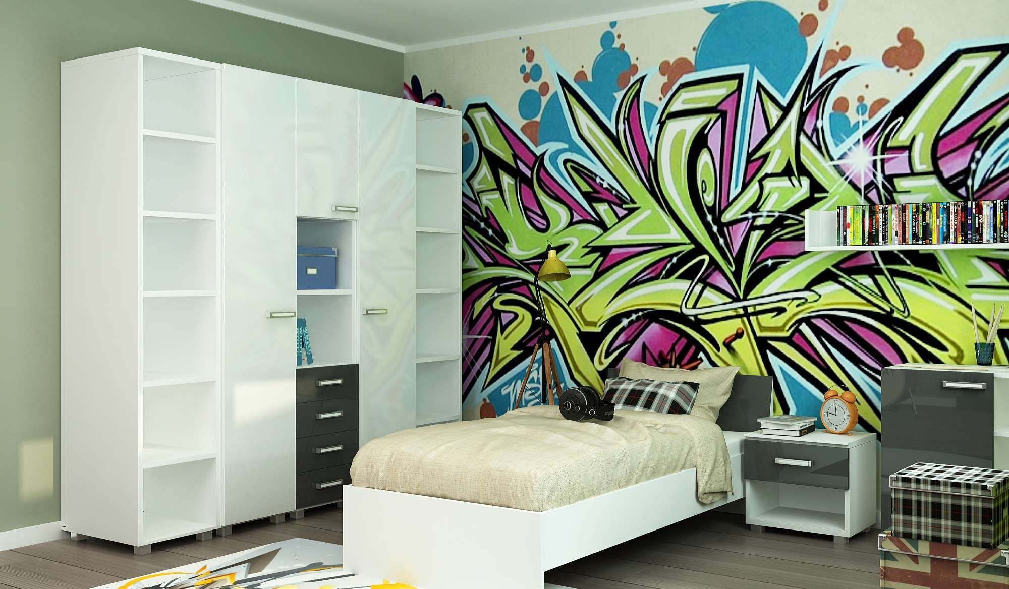 Обои граффити в комнату для мальчика - 69 фото