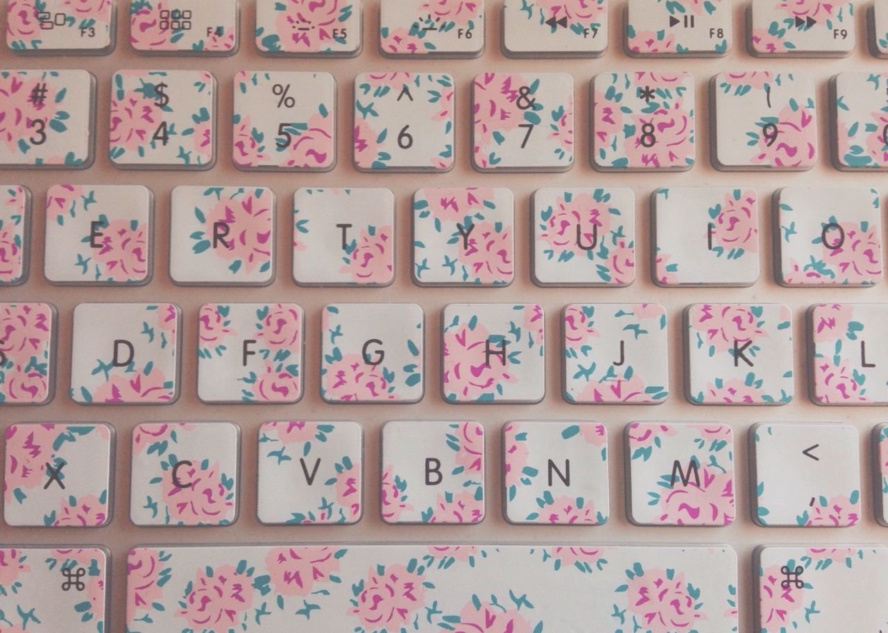 Наклеечки на клавиатуру розовые