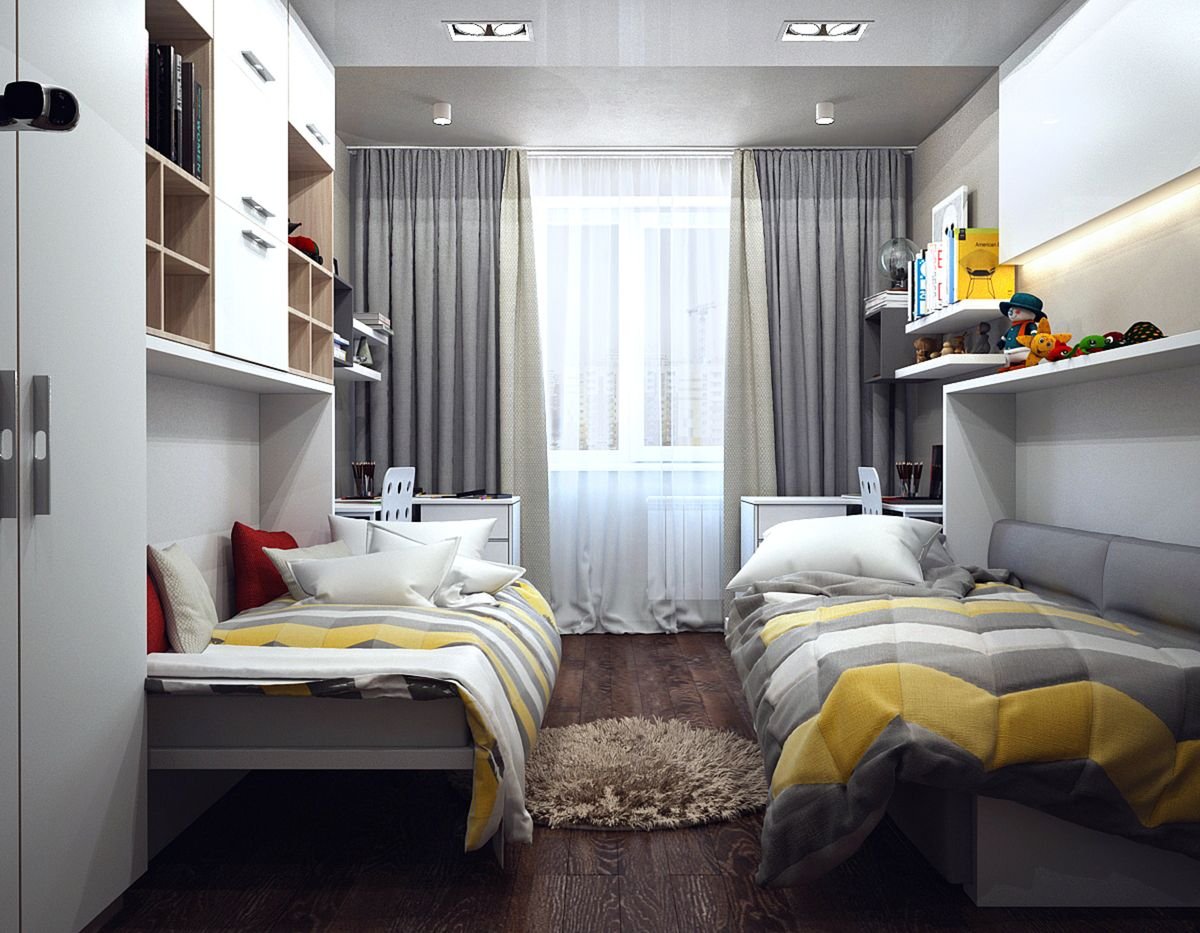 Маленькая комната с двумя кроватями