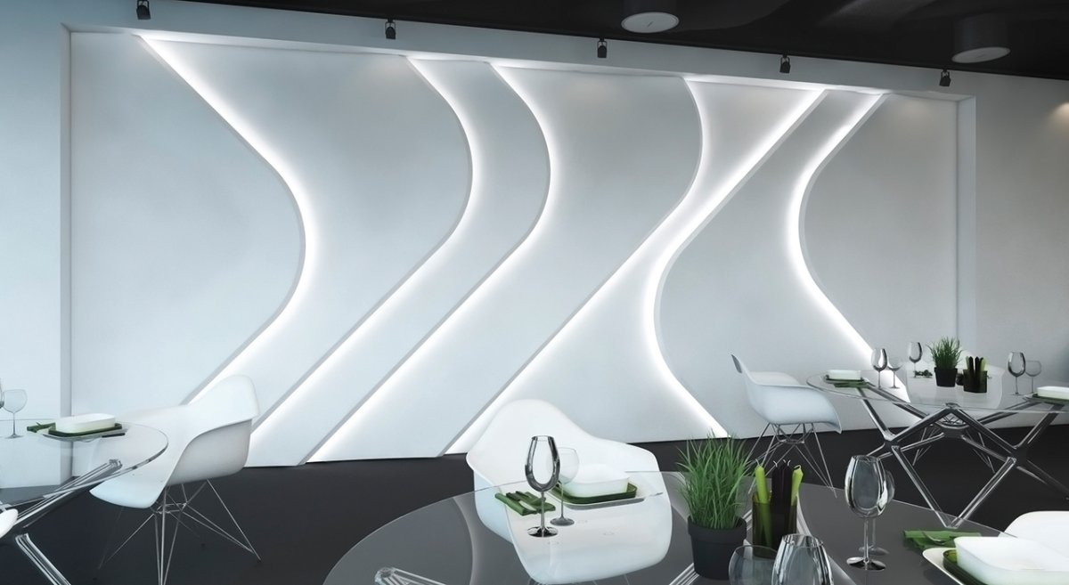 Одноуровневый парящий натяжной потолок