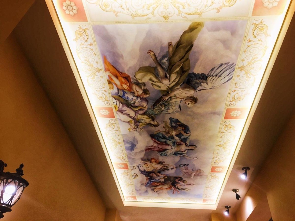 Натяжной потолок с фотопечатью в интерьере