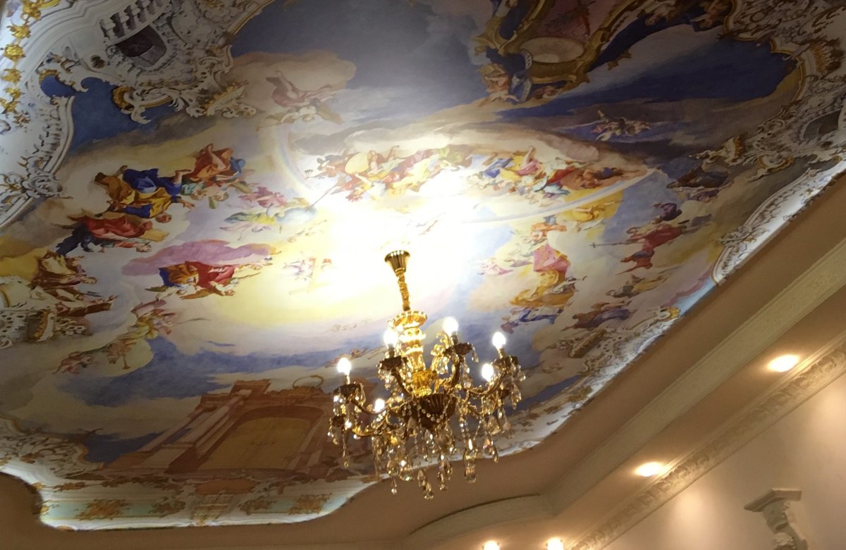 Натяжные потолки с фотопечатью для прихожей