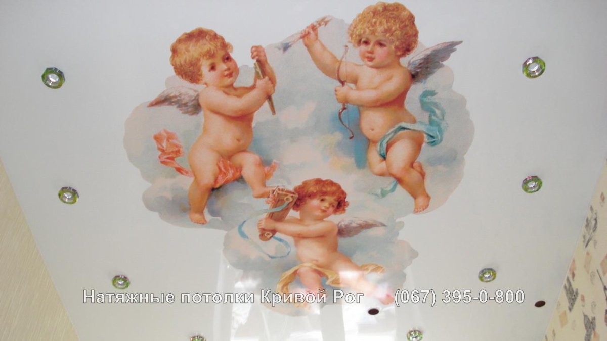 Натяжной потолок фреска