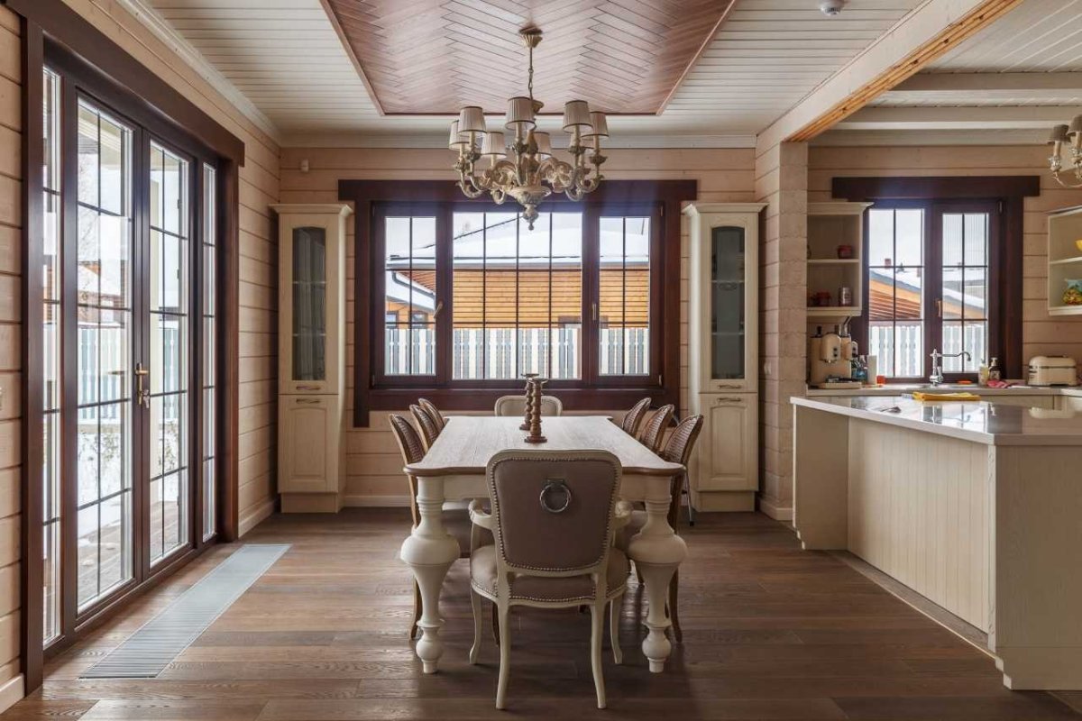 Дом из клееного бруса в стиле Кантри