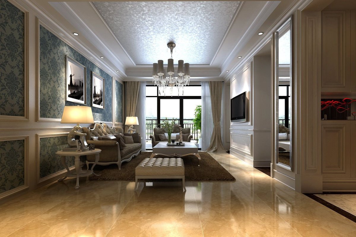 Кессонный потолок в стиле арт деко