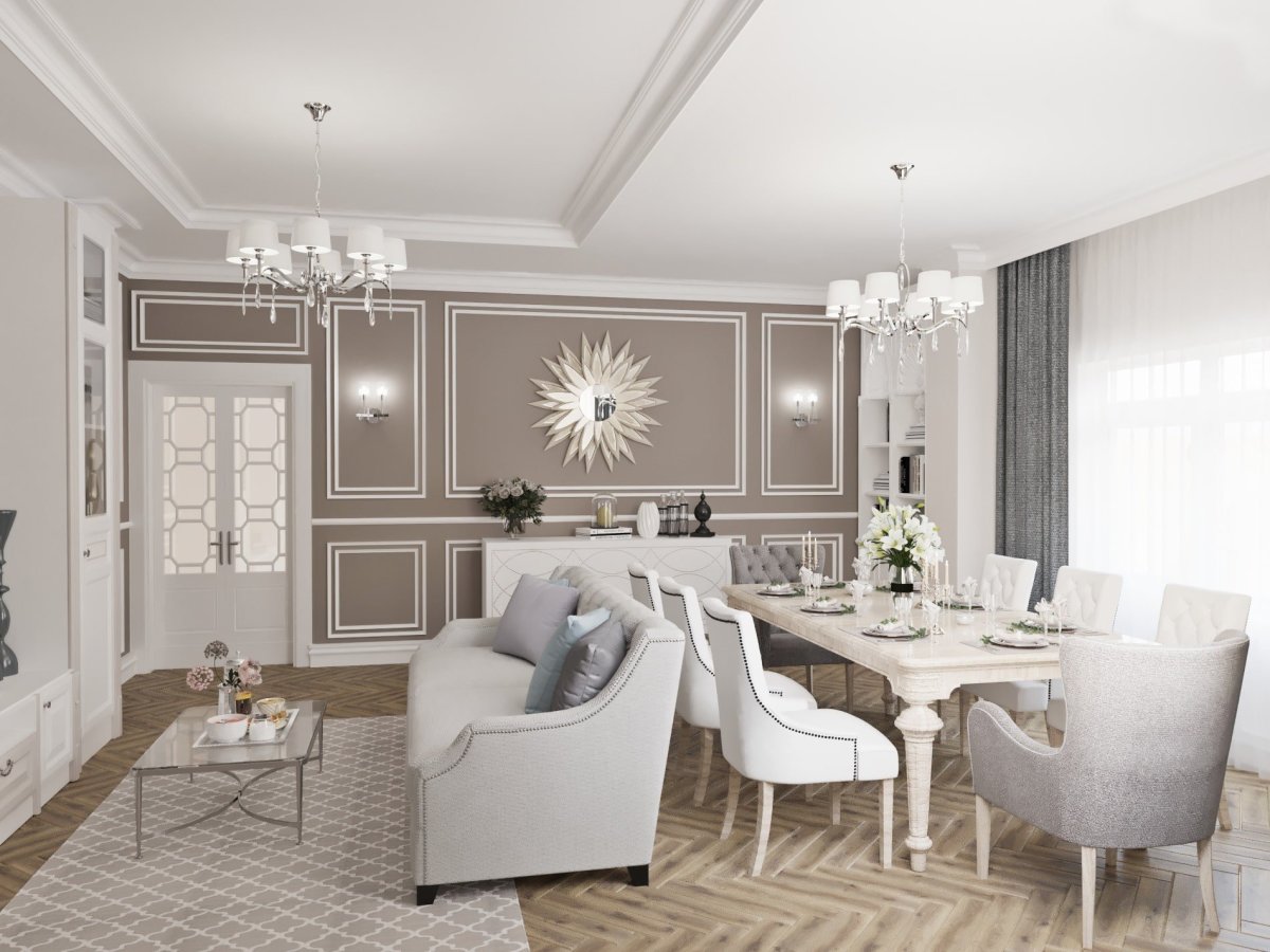 Потолок в стиле современная классика