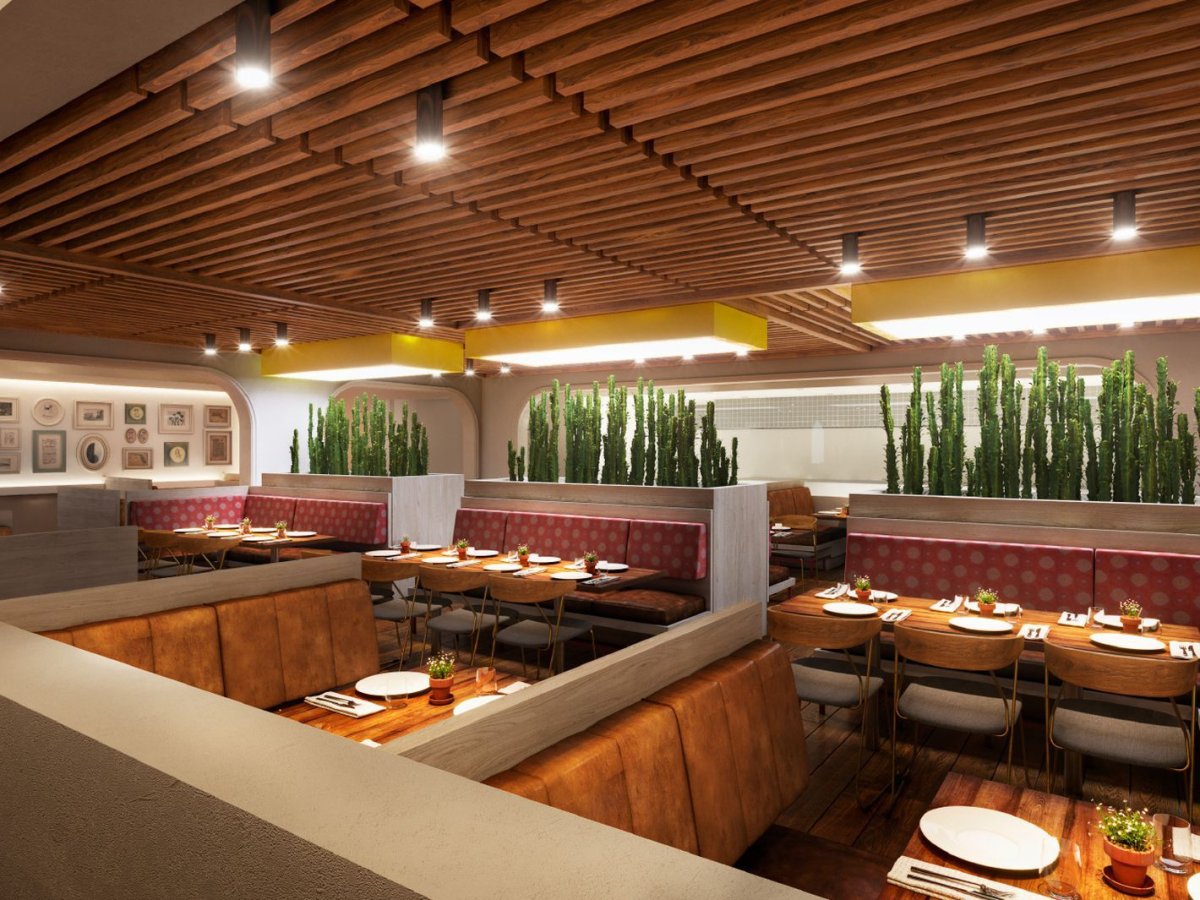 Потолок в ресторане