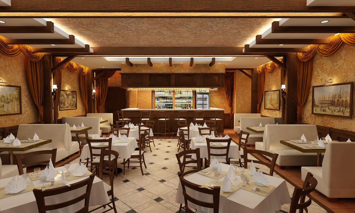 Подвесной потолок в кафе