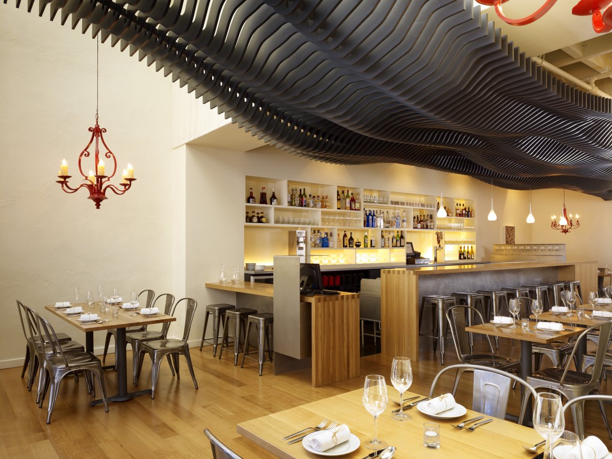 Дизайнерские потолки в ресторан