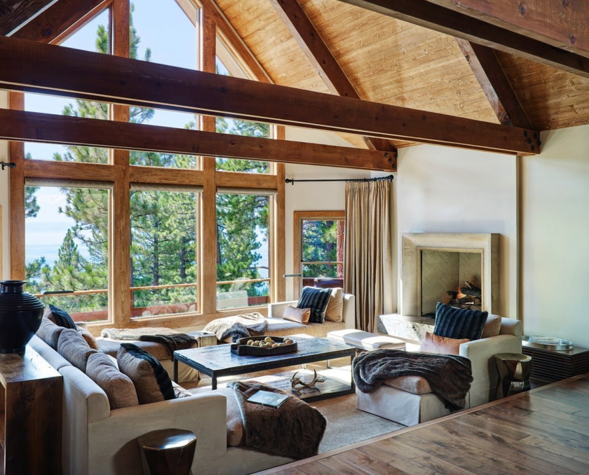 Фальшбалки в интерьере Шале