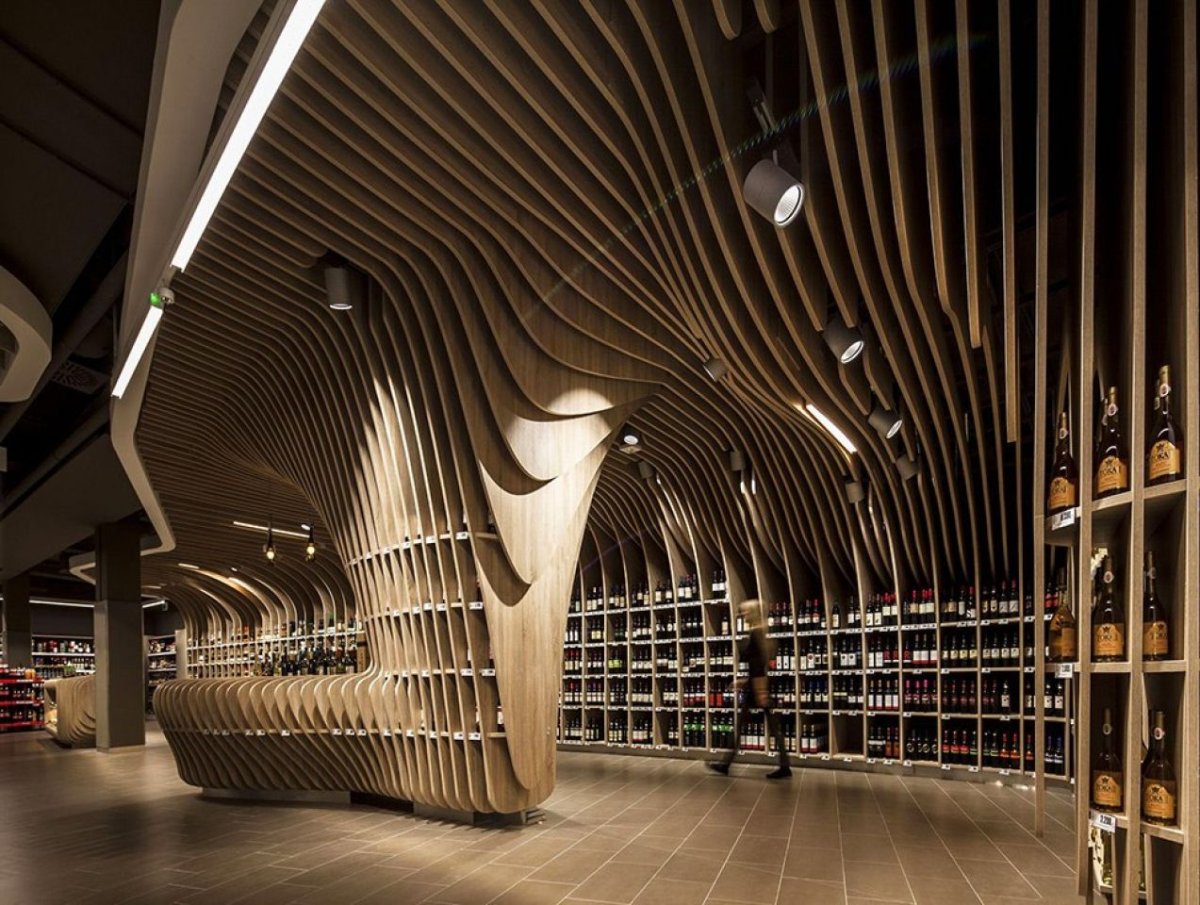 Необычные деревянные потолки