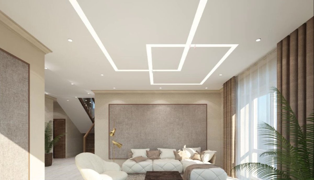 Разноуровневое освещение в гостиной