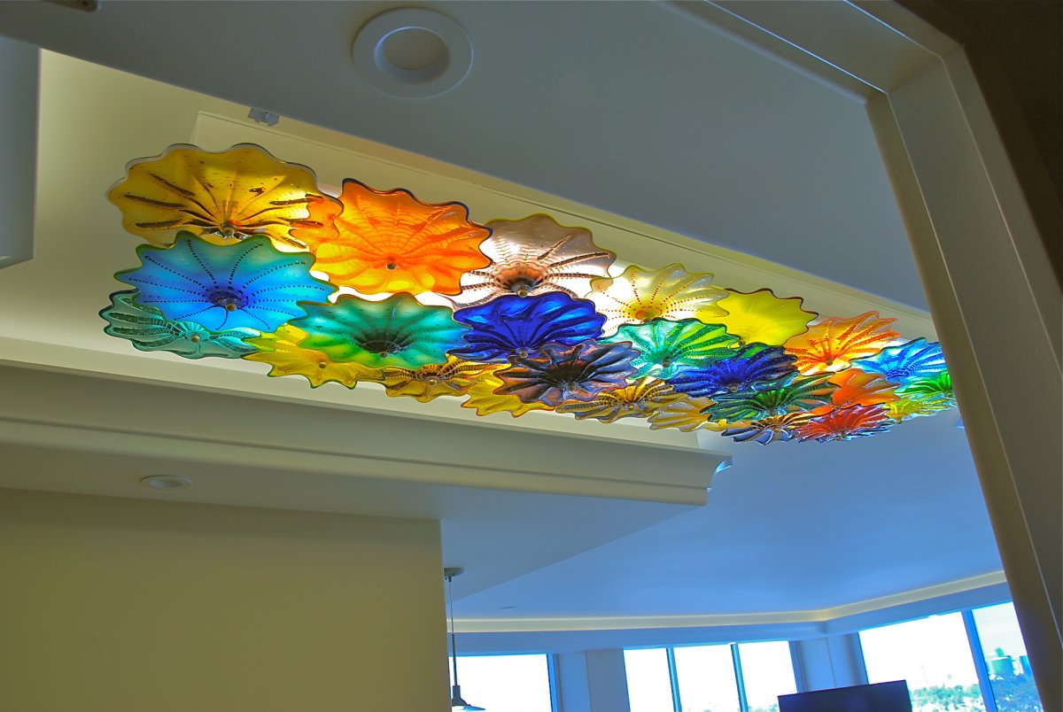 Витражный потолок с подсветкой