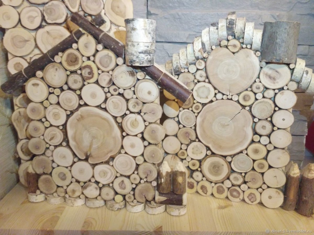 Деревянные спилы в интерьере