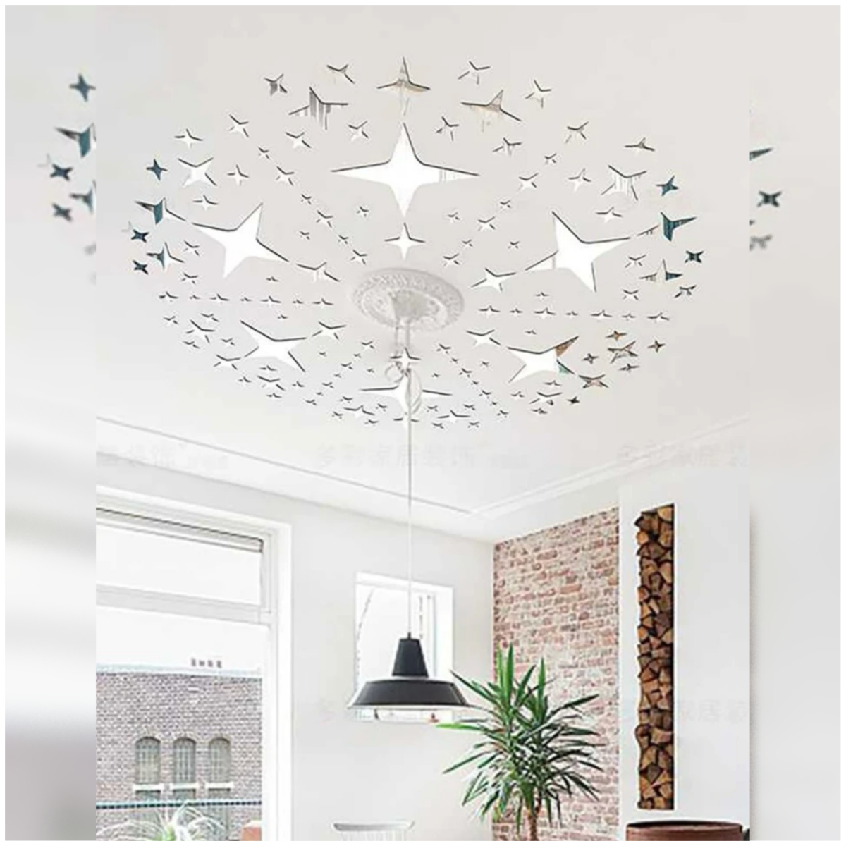 Зеркальные наклейки на потолок