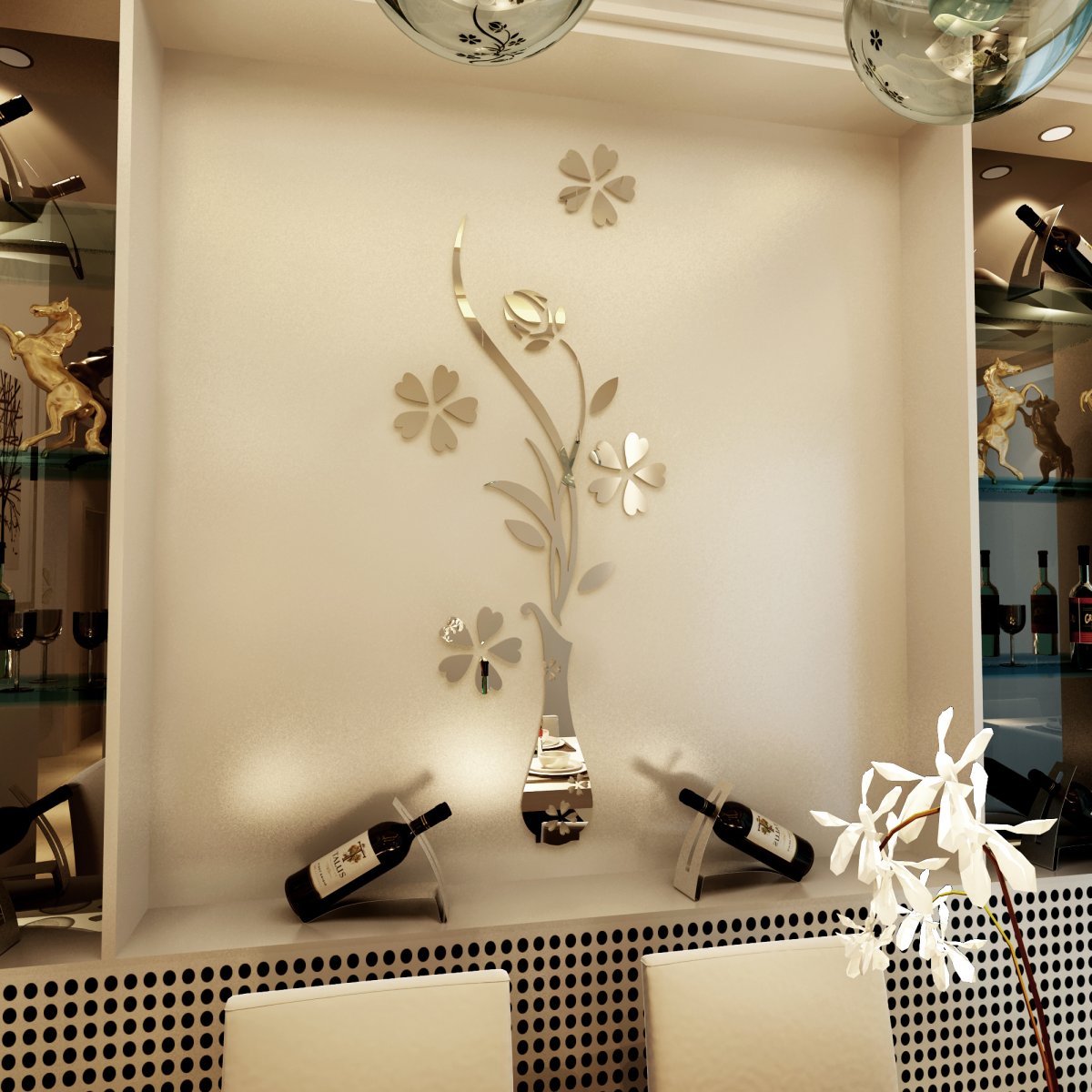 Зеркальное панно Гексагоны