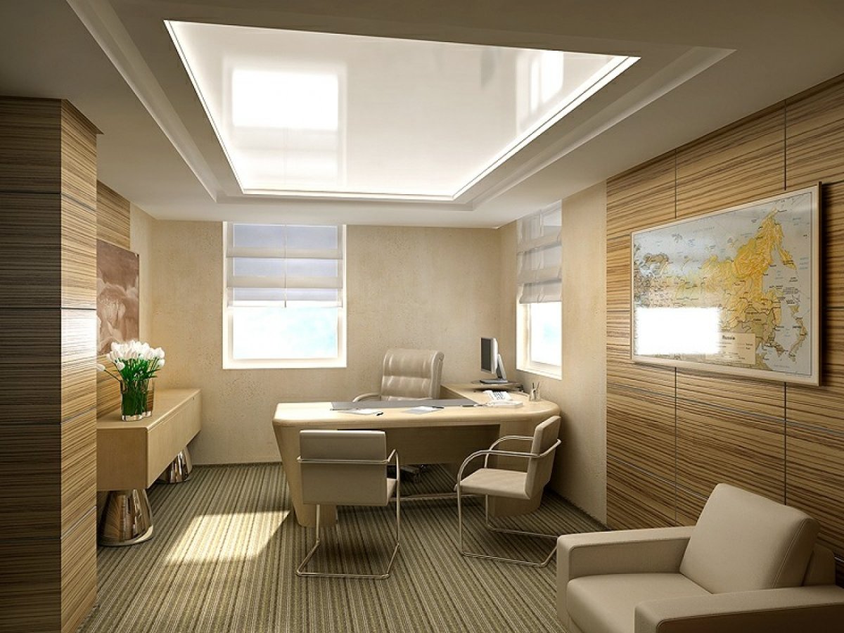 Отделка потолка в офисе