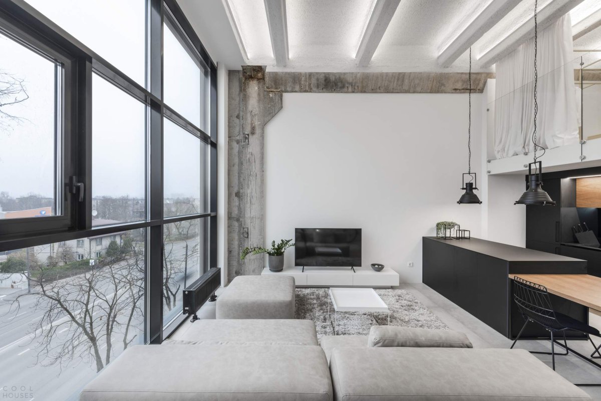 Потолок из бетона в стиле лофт